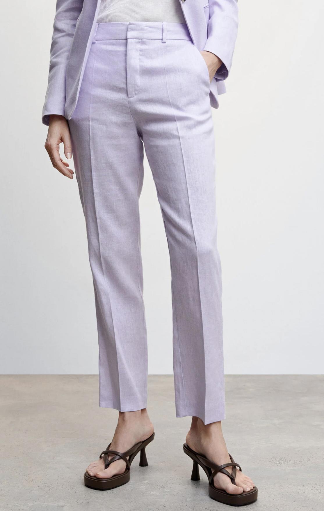 Pantalones de vestir de lino de Mango
